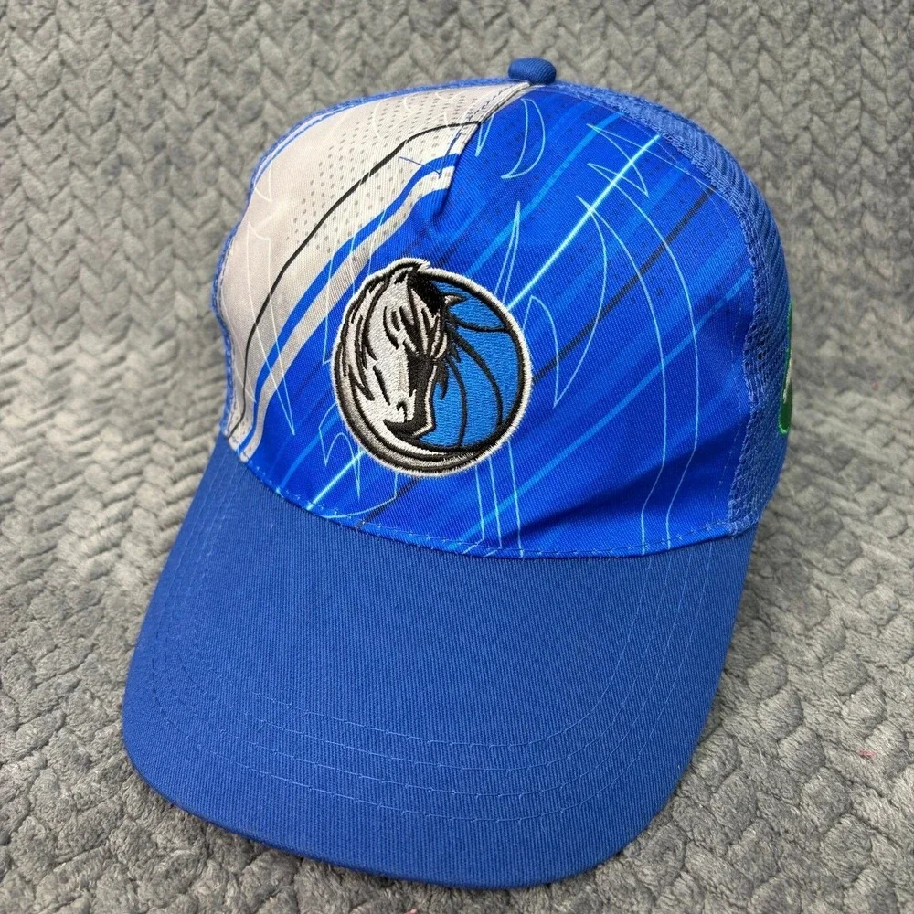 Dallas Mavericks NBA Sprite Trucker Hat Blue White Mesh Snapback Cap 1309
